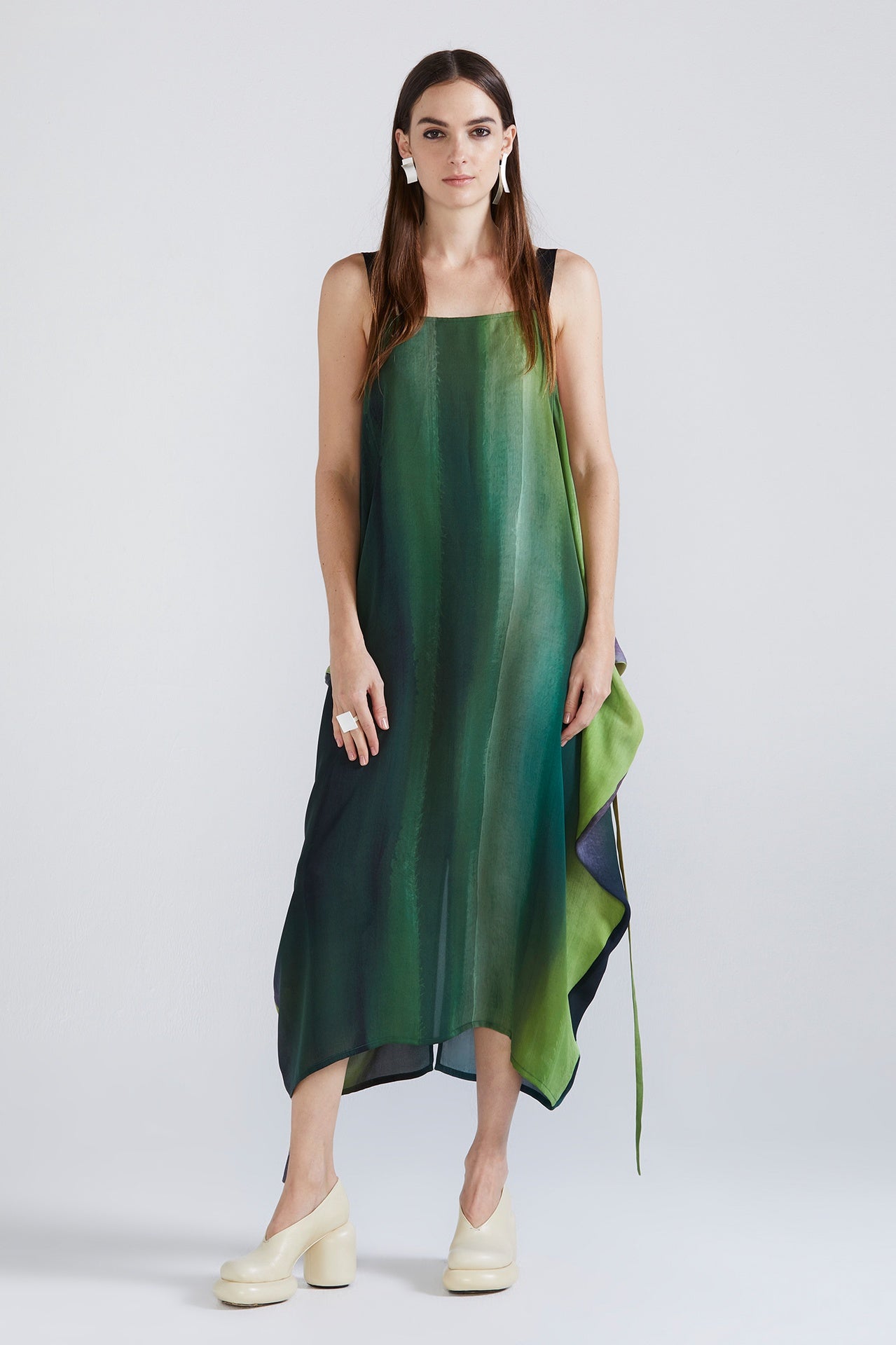 Print Ritual Dress - Motion Print in Green - Taylor