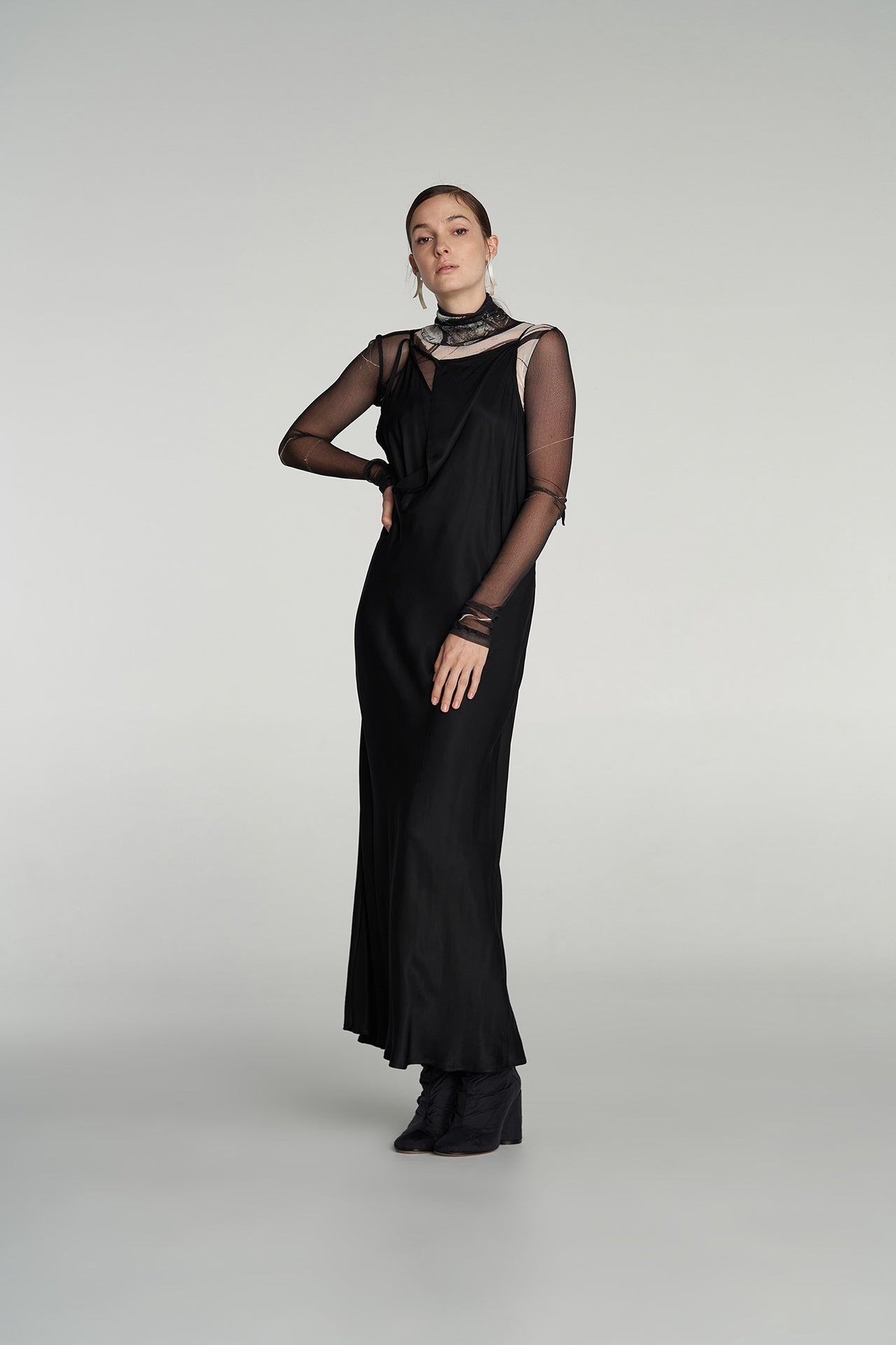 Long black slip dress on sale formal