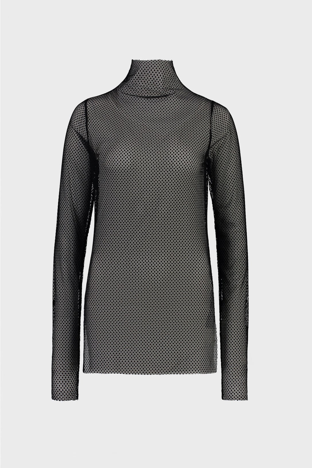 Black Mesh Turtleneck