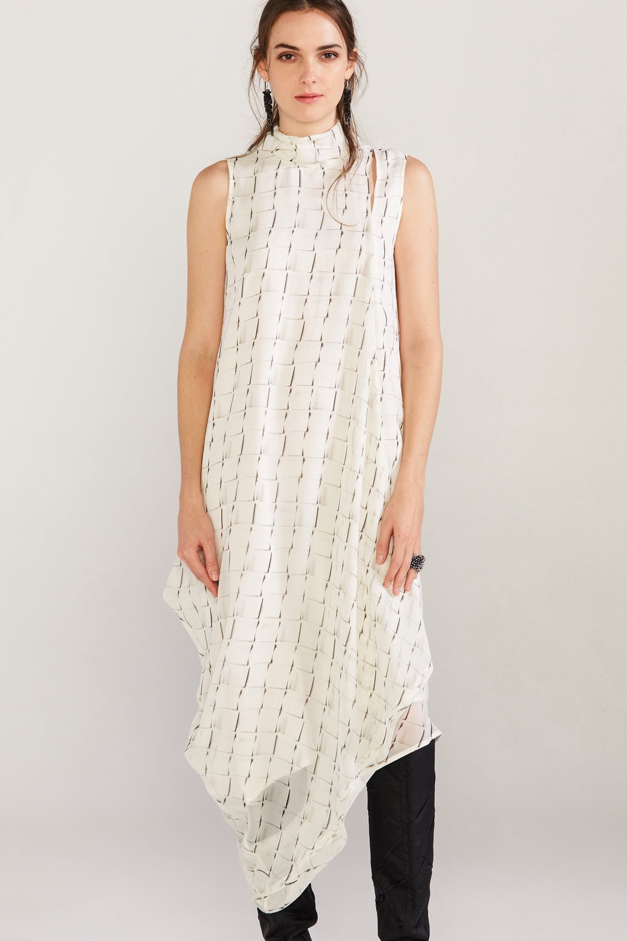 Conceal Dress - Framework Print in Ivory - Taylor