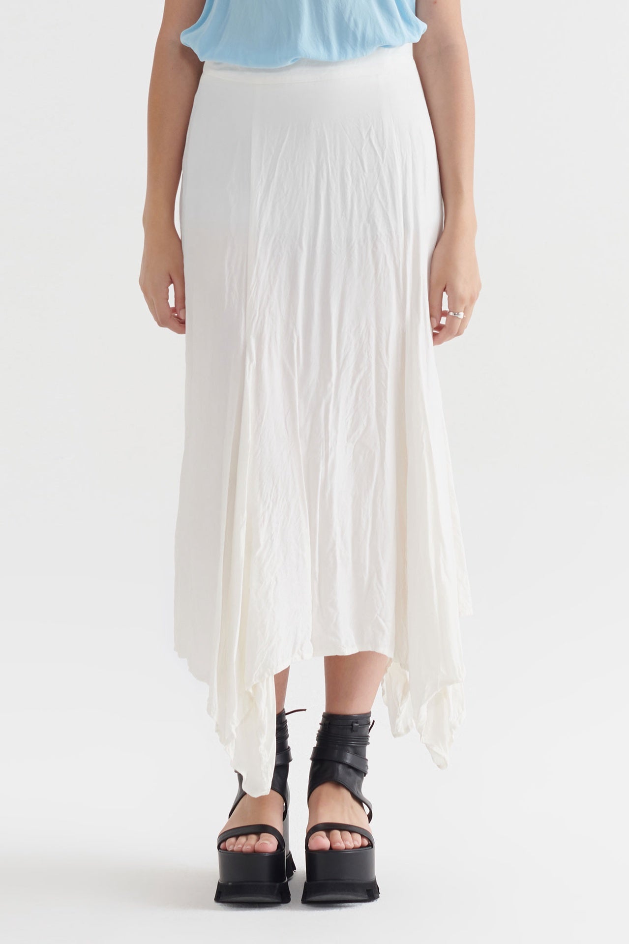 Washed Pivot Skirt - Ivory in Ivory - Taylor